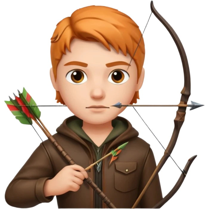 The classic hunter image with bow and arrow emoji