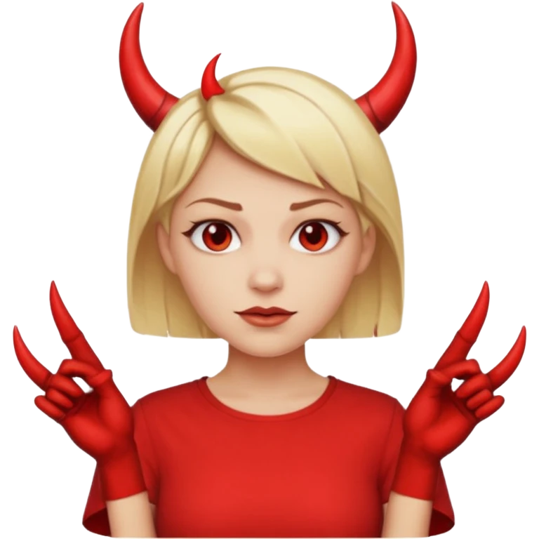 blonde short hair devil with shirt emoji