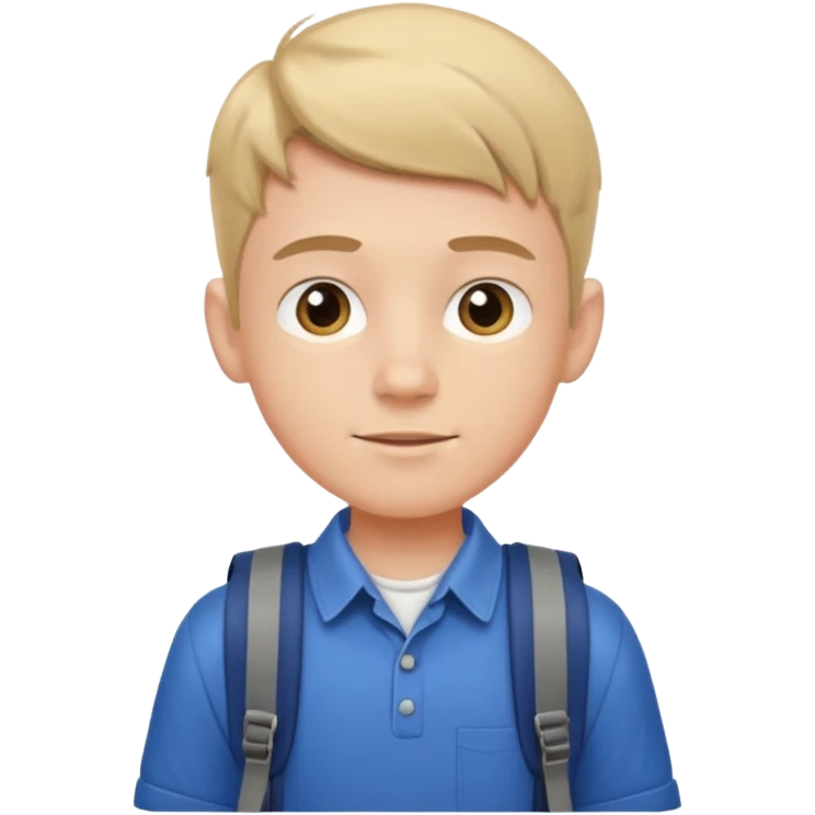 a young student boy with the backpack emoji