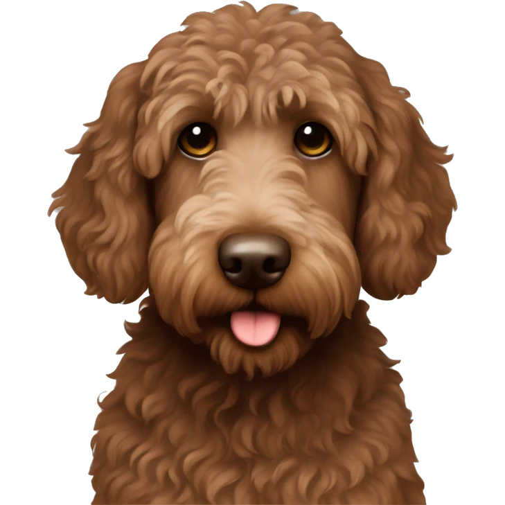 Brown labradoodle emoji