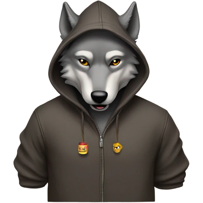 Wolf with hoodie with cigars emoji