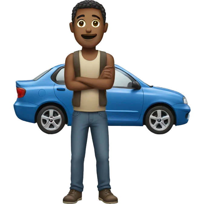 Man hold car emoji