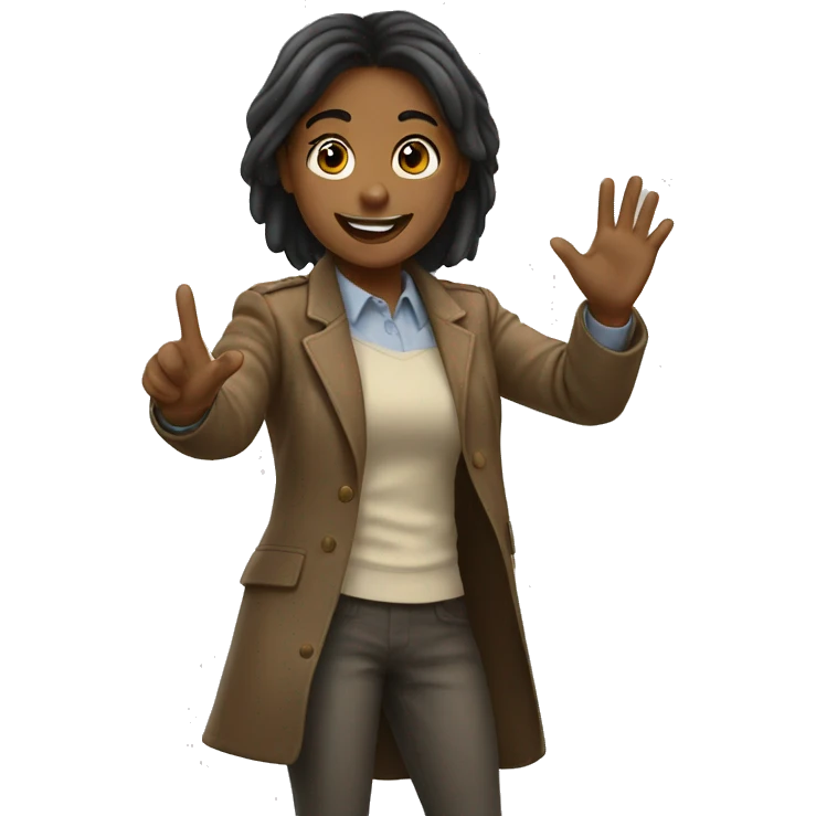 Girl saying hi to sir emoji
