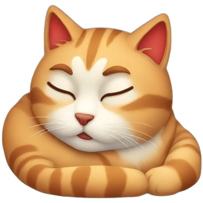 Sleepy cat red emoji