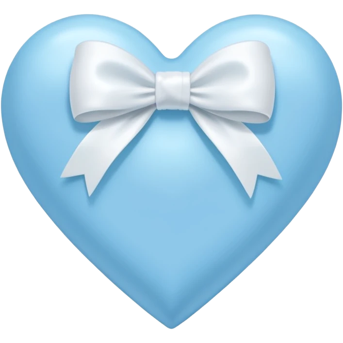 A light blue heart with a white bow ribbon  emoji