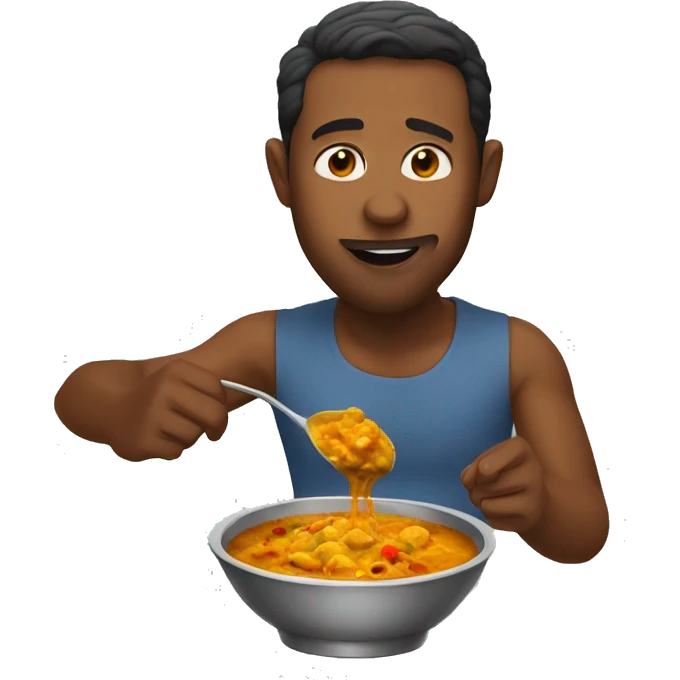 man eating curry emoji
