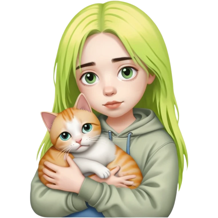 billie eilish holding cat emoji
