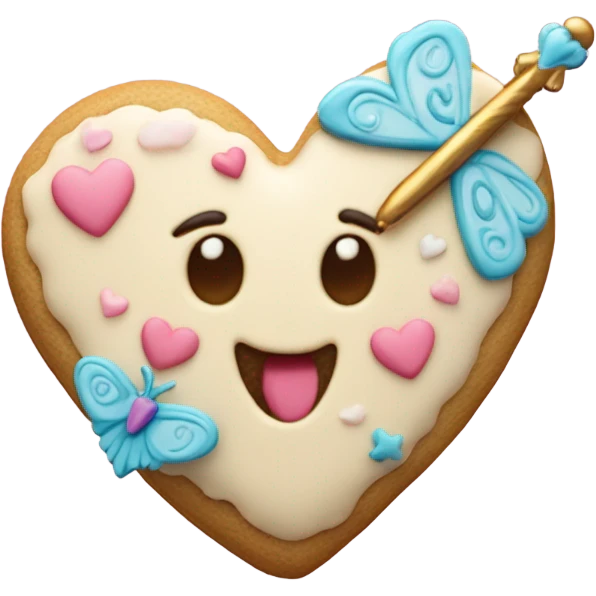 cookie heart with fairy emoji
