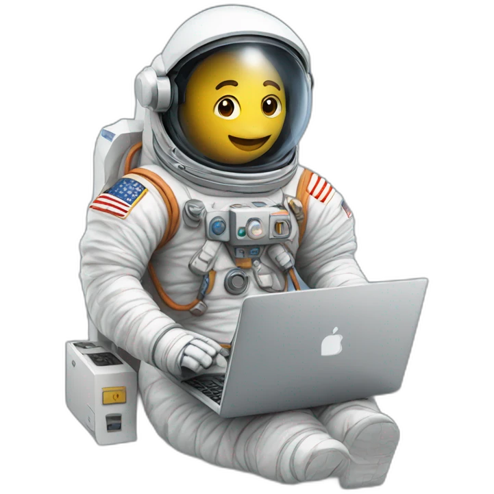Astronaut writes on a computer emoji