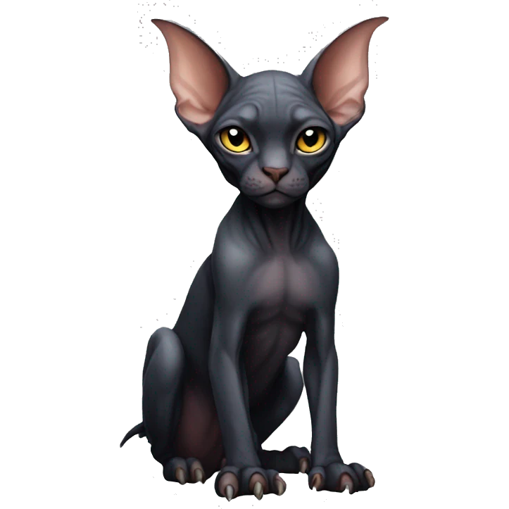 Dark Cool Bat-Sphynx Full Body emoji