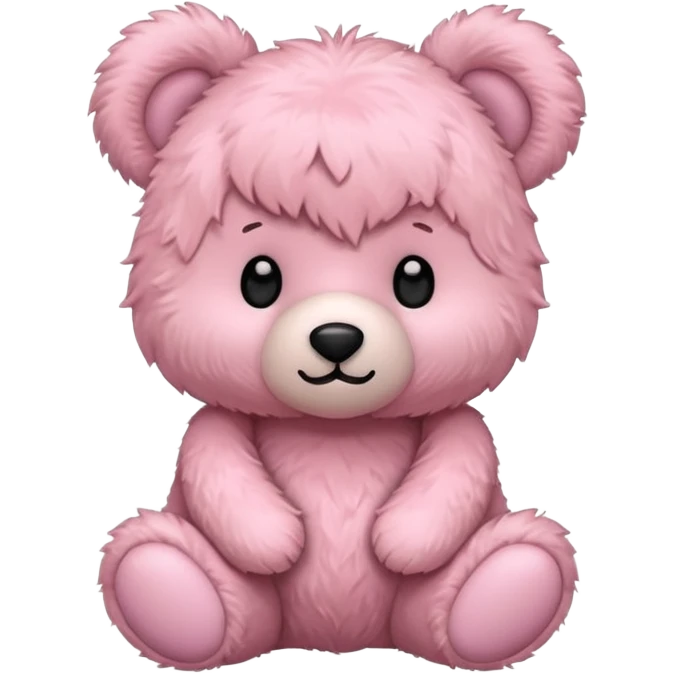 soft pink teddy bear, floral neck pillow, iPhone emoji style, minimal details emoji