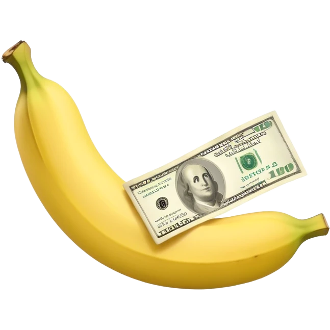 Peeled Banana with dollars inside emoji