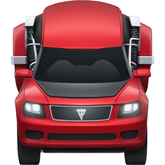 Transformer driving a red tesla emoji