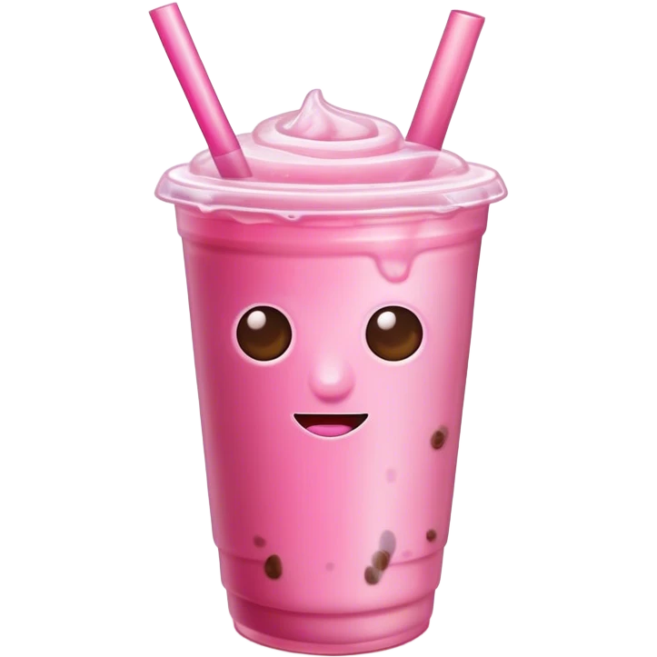 Ice coffee pink emoji