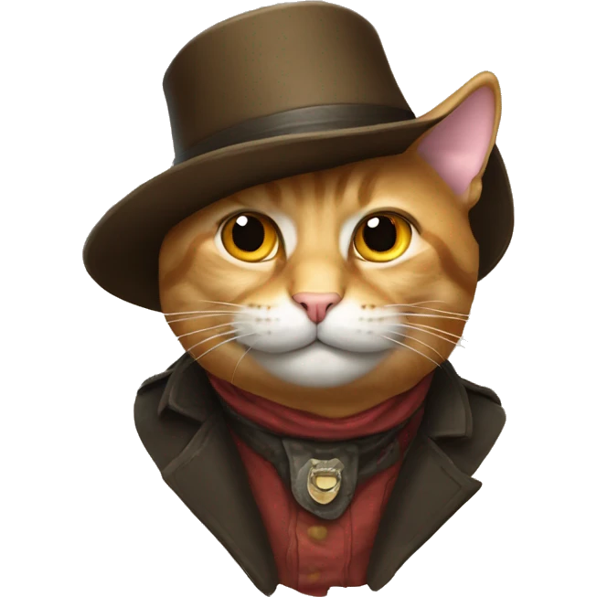 Cat head with ten gallon hat emoji