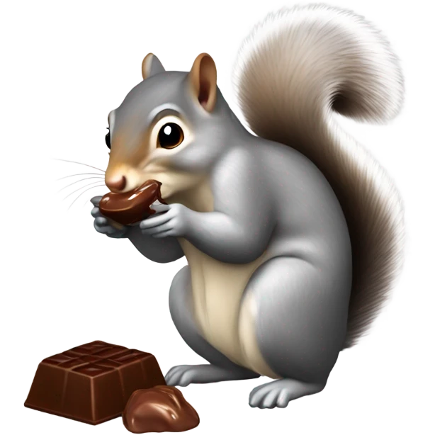 A grey Squirrel eating chocolate  emoji