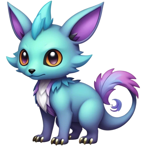 cool colorful dark pastel fantasy animal hybrid Fakemon full body emoji