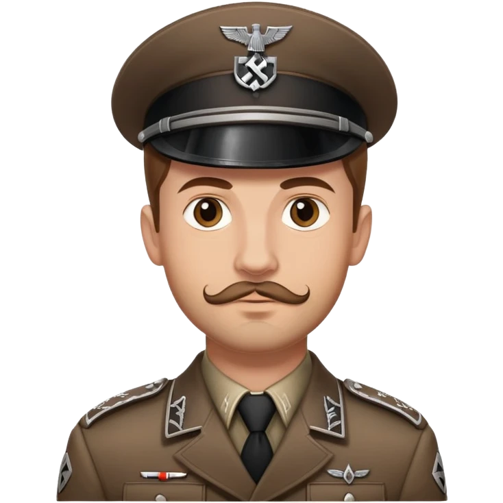nazi SS soldier man with brown hair and facial hair emoji