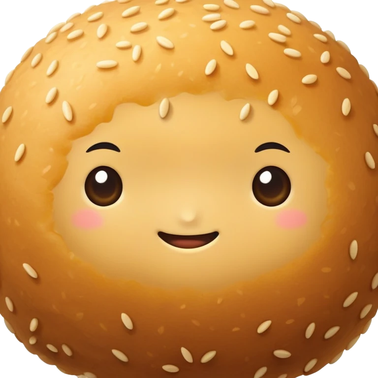 Chinese sesame ball (Jian Dui) with crispy outside and sweet filling emoji