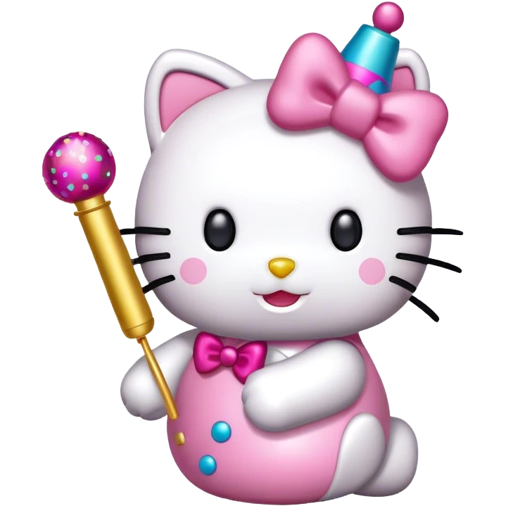 hello kitty with a party popper emoji