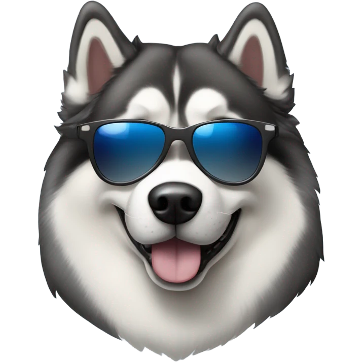 Alaskan malamute wearing sunglasses  emoji
