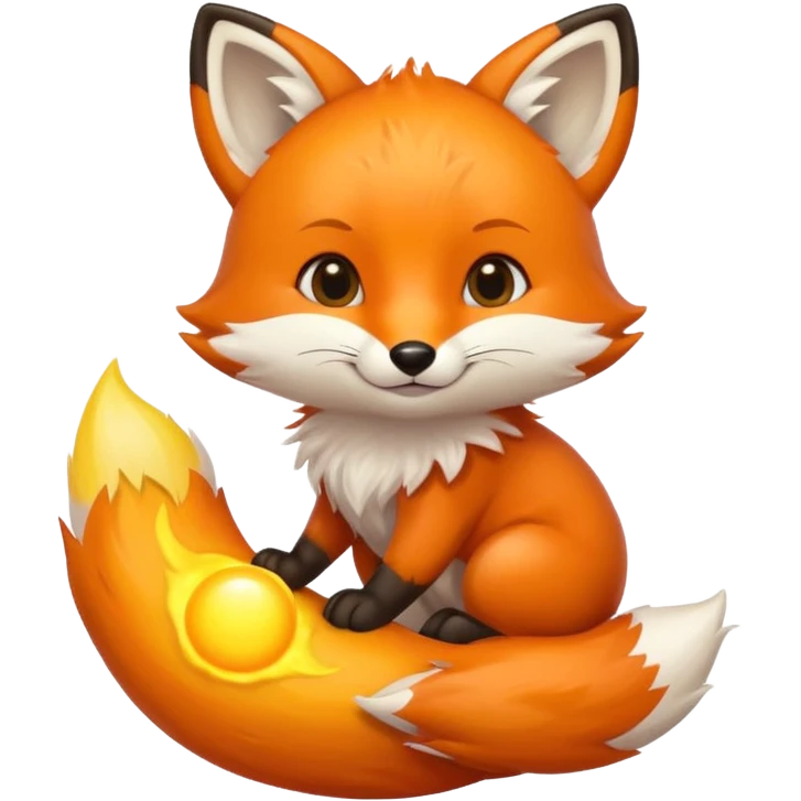 Baby fox carrying a sun ☀️🦊 emoji