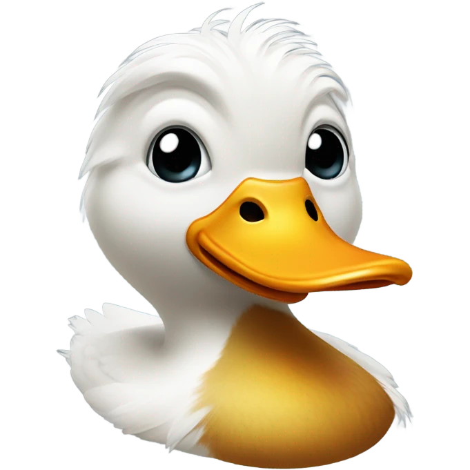 Duck with hair on head emoji