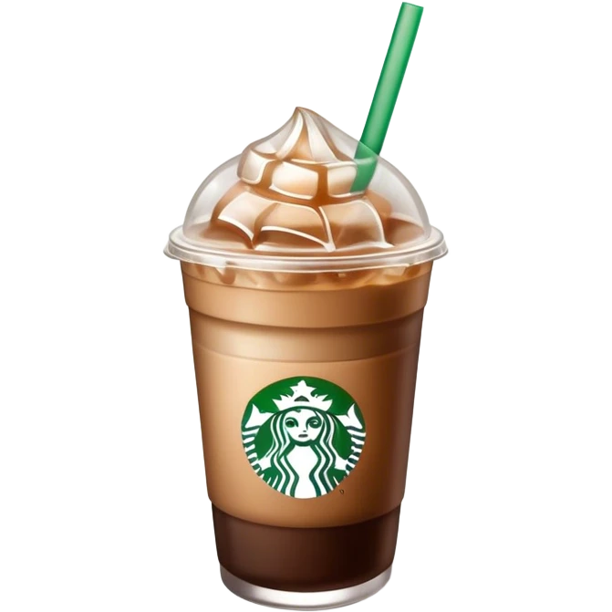 Starbuck ice coffee with ice cubes emoji