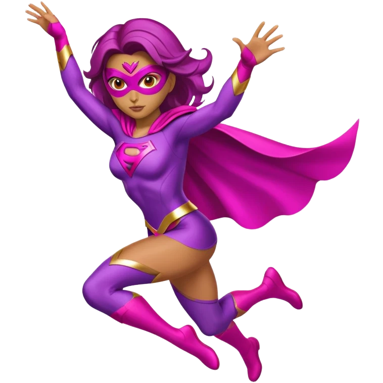 pink violet woman superhero flying emoji