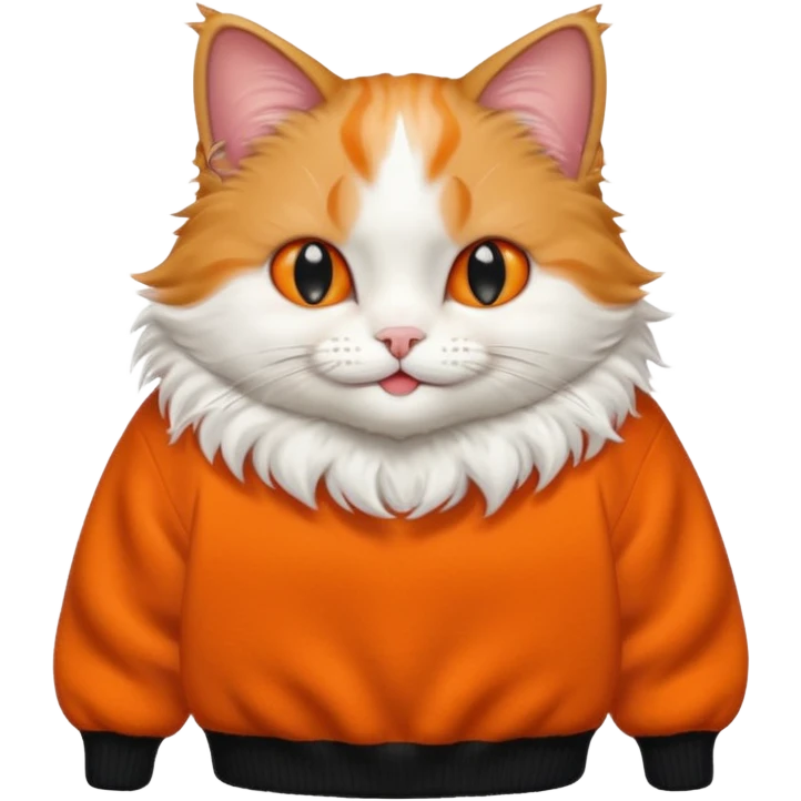happy cat in a black balenciaga sweater emoji