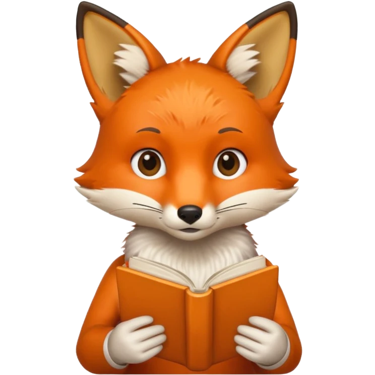 Fox reading a book emoji