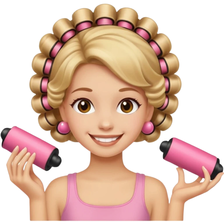 girl with hair roller emoji