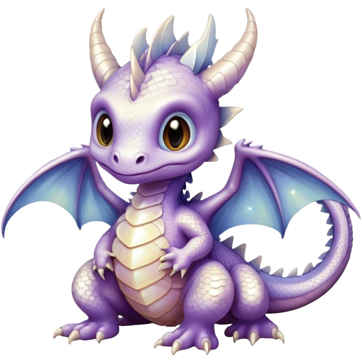 Airbrush painted image of a dragon hatchling under a deep galactic sky with pearlescent scales and wings spread against the stars emoji