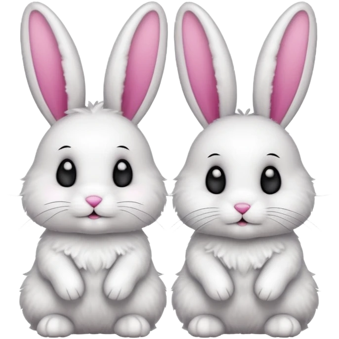 two rabbits colllobrating emoji