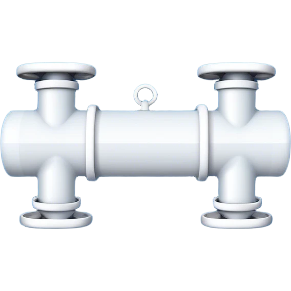 A pipeline emoji, minimalistic, blue and white, flat design emoji