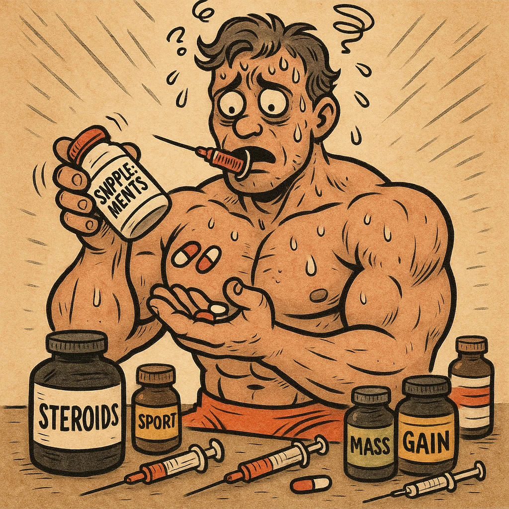  bodybuilder che fa dosaggi a caso, e quindi sta male emoji