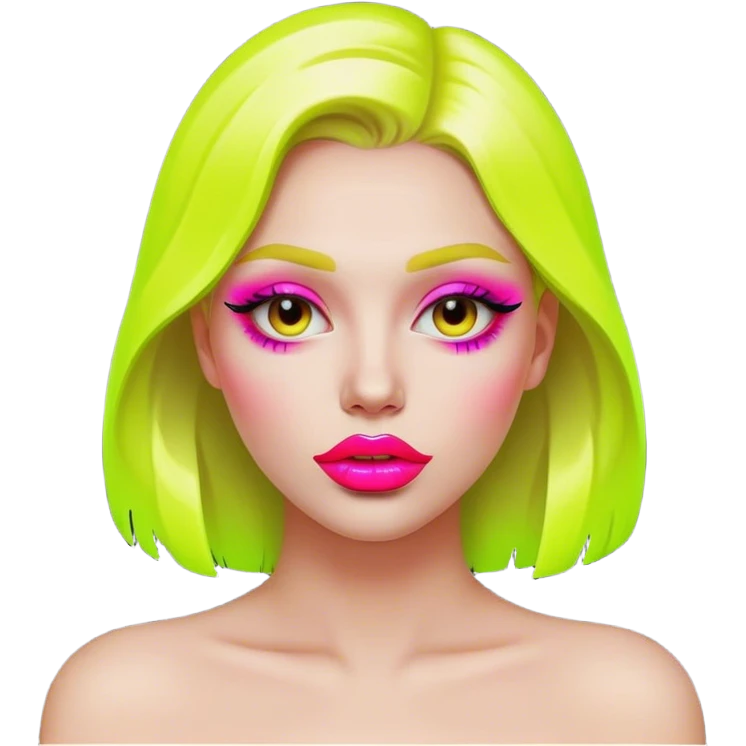 Neon lips emoji