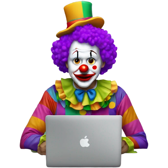 clown at the computer emoji