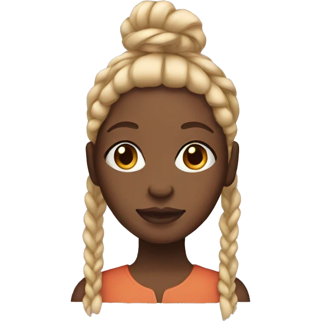 black girl wearing blonde braids emoji