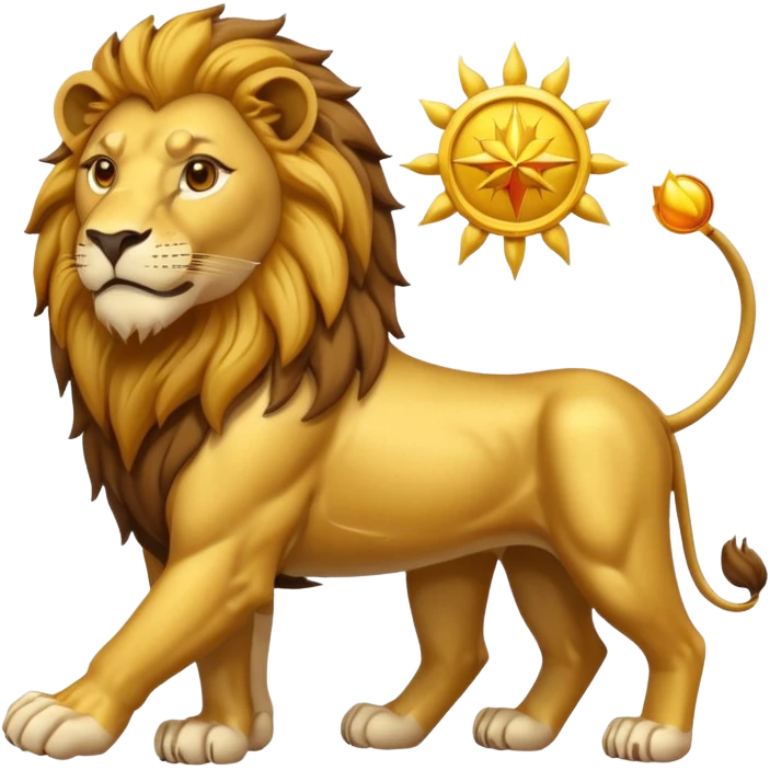 Sun and lion with map of Iran emoji