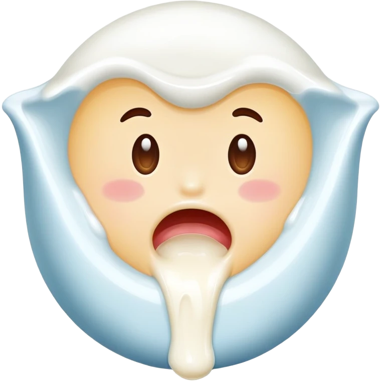 Mouth drooling with milk  emoji