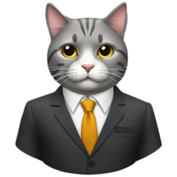cat with a suit and a cigarette emoji
