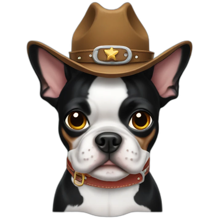 Boston terrier cowboy emoji