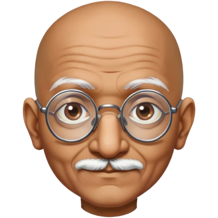 Mahatma Gandhi, Indian freedom fighter with round glasses and bald head emoji