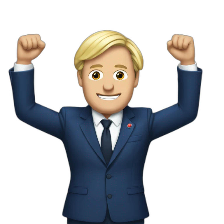 Macron embrasse marine le pen emoji