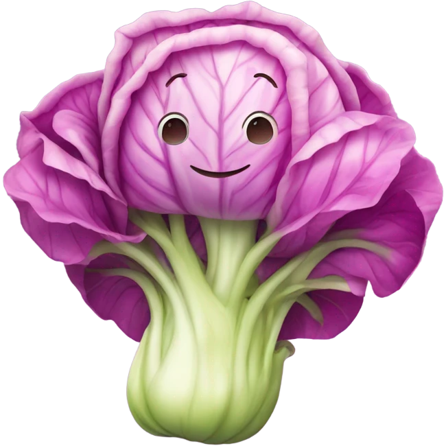 pink cabbage with happy face emoji
