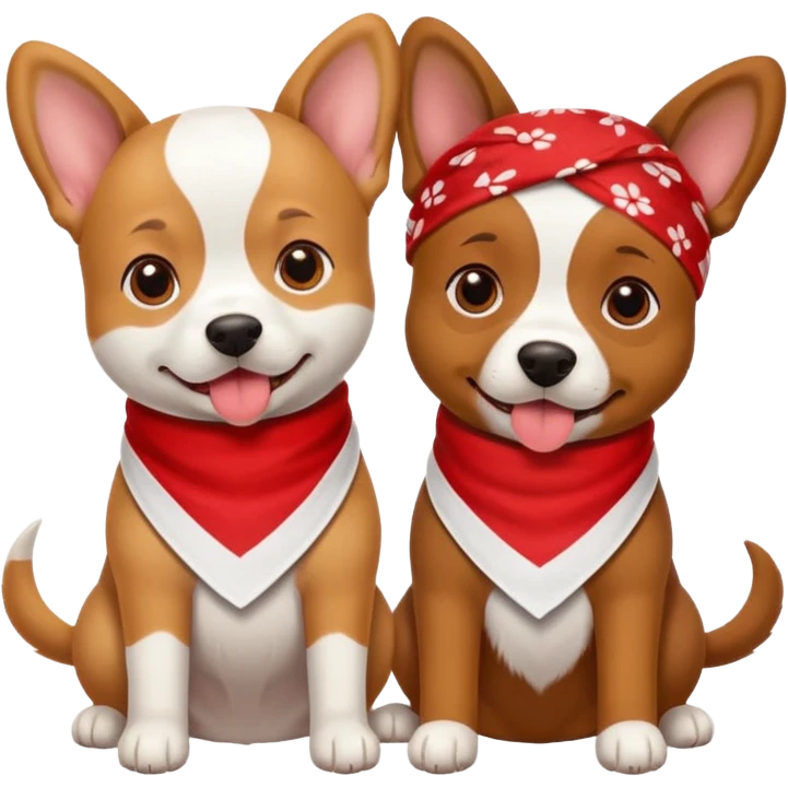 Dogs with red Bandannas emoji