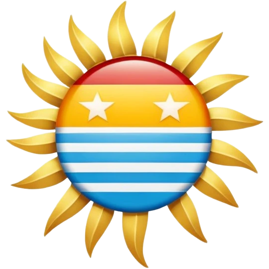Create a flag proposal for Hispanic America, combining symbolic elements common to Hispanic-American countries:

AZUL CELESTE  
---------------------  
  ★   ★   ★   ★   ★  
     ☀  
---------------------  
VERMELHO  
```  
*(Sol central com estrelas acima, entre faixas azul e vermelha.)*   emoji