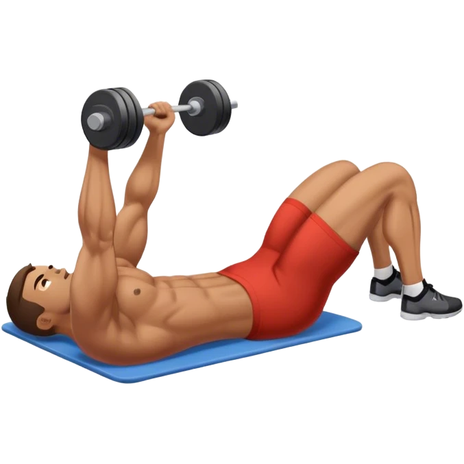lying down man weighted glute bridges emoji