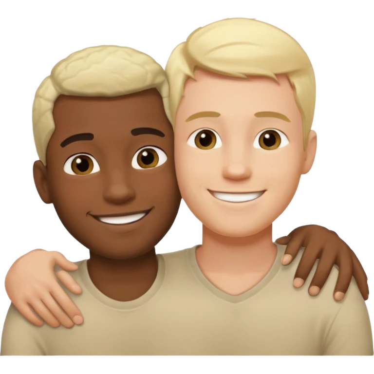 black male and white blond male sex emoji